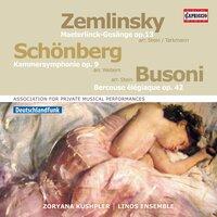 Schoenberg: Chamber Symphony No. 1 - Zemlinsky: 6 Gesänge - Busoni: Berceuse élégiaque