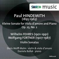 Hindemith: Kleine Sonata for Viola d'amore and Piano - Fehres & Fortner: Violin Sonatas