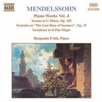 Mendelssohn: Sonata in G Minor / Fantasia, Op. 15 /  Variations, Op. 83