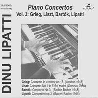 Dinu Lipatti Plays Piano Concertos, Vol. 3:  Grieg, Liszt, Bartók &, Lipatti