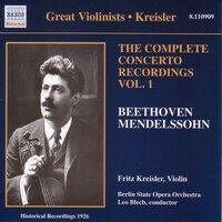 Beethoven / Mendelssohn: Violin Concertos, Vol. 1 (Kreisler) (1926)
