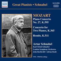 Mozart, W.A.: Piano Concerto No. 27 / Concerto for 2 Pianos in E-Flat Major / Rondo in A Minor (Schnabel) (1934-1946)