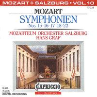 Mozart: Symphonien Nos. 15, 16, 17, 18, 22