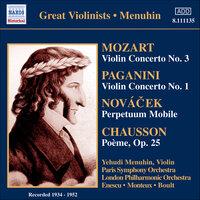 Mozart: Violin Concerto No. 3 / Paganini: Violin Concerto No. 1 (Menuhin) (1934-1952)