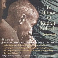 Violin Recital: Kolisch, Rudolf - Schubert, F. / Bartok, B. / Schoenberg, A. / Berg, A. / Webern, A. (In Honor of Rudolf Kolisch) (1936-1967)