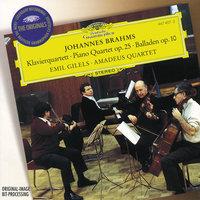 Brahms: Piano Quartet No. 1 in G Minor, Op. 25; 4 Ballades, Op. 10