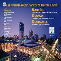 Dohnanyi, E.: Serenade in C Major / Kodaly, Z.: Serenade / Bartok, B.: Sonata for 2 Pianos and Percussion