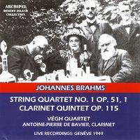 Johannes Brahms: String Quartet No.1 Op. 51, 1 Clarinet Quuintet Op. 115