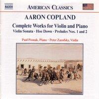 Copland: Works for Violin and Piano (Complete)