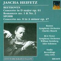 Beethoven, L. Van: Violin Concerto, Op. 61 / Romances Nos. 1 and 2 / Spohr, L.: Violin Concerto No. 8 (Heifetz) (1951, 1954, 1955)