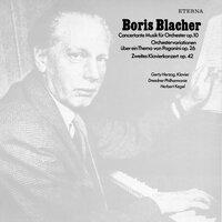 Blacher: Concertante Musik / Orchestral Variations on a Theme by Paganini / Piano Concerto No. 2