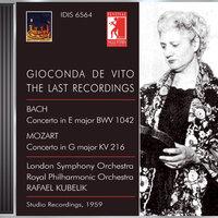 Violin Concert: Vito, Gioconda De - Bach, J.S. / Mozart, W.A.  (1959)