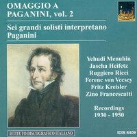 Paganini, N.: Violin Music, Vol. 2 (Heifetz, Kreisler, Menuhin, Ricci, Vecsey) (1930-1950)