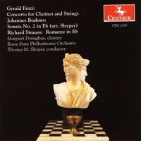 Finzi, G.: Clarinet Concerto, Op. 31 / Brahms, J.: Clarinet Sonata No. 1 / Strauss, R.: Romanze