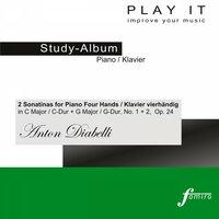 Play It - Study Album - Piano / Klavier; Anton Diabelli: 2 Sonatinas in C Major / C-Dur + G Major / G-Dur, No. 1 + 2, Op. 24