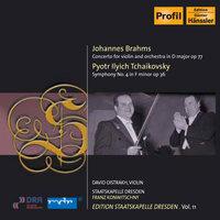 Brahms, J.: Violin Concerto / Tchaikovsky, P.I.: Symphony No. 4 (I. Oistrakh, Konwitschny)  (1953-54)