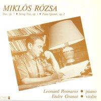 Rozsa, M.: Duo, Op. 7 / Trio-Serenade / Piano Quintet, Op. 2