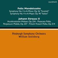 Felix Mendelssohn: Symphony No. 3 in A-Minor, Op. 56 "Scottish" & Symphony No. 4 in A-Major, Op. 90 "Italian" - Johann Strauss II: Accelerationen Waltzer, Op. 234, Pizzacato Polka, Perpetuum Mobile, Op. 257 & Tritsch-Tratsch Polka, Op. 214