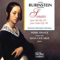 Rubinstein : Sonates pour alto Op. 49 et pour violon Op. 98