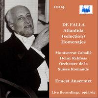 Manuel de Falla: Atlántida (Excerpts Sung in Italian) & Homenajes for Orchestra