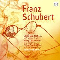 Franz Schubert.String Quartet No.1 in various keys, D.18 ; No.2 in C Major (fragment), D.32 ; No.3 in B flat Major, D.36
