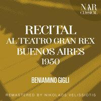 RECITAL AL TEATRO GRAN REX - BUENOS AIRES 1950