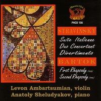 Stravinsky: Suite italienne, Duo concertant, & Divertimento - Bartók: Rhapsodies Nos. 1 & 2