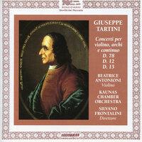 Tartini: Concerti per violin, archi e continuo D. 78, D. 12, D. 15